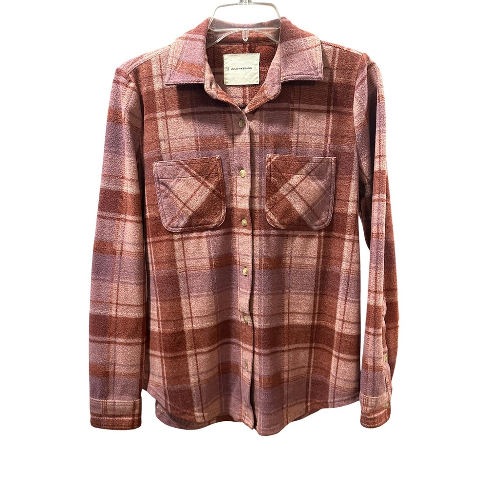 Lucky Brand Plaid Flannel Shirt Women's XS Long Sleeve Button Up Casual Cozy